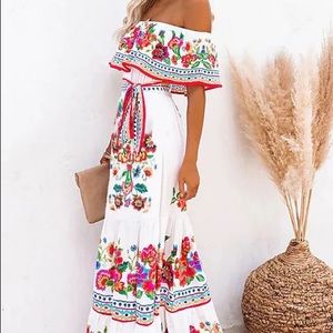 Vici Mamanuca Floral Off The Shoulder Maxi Dress 
Small